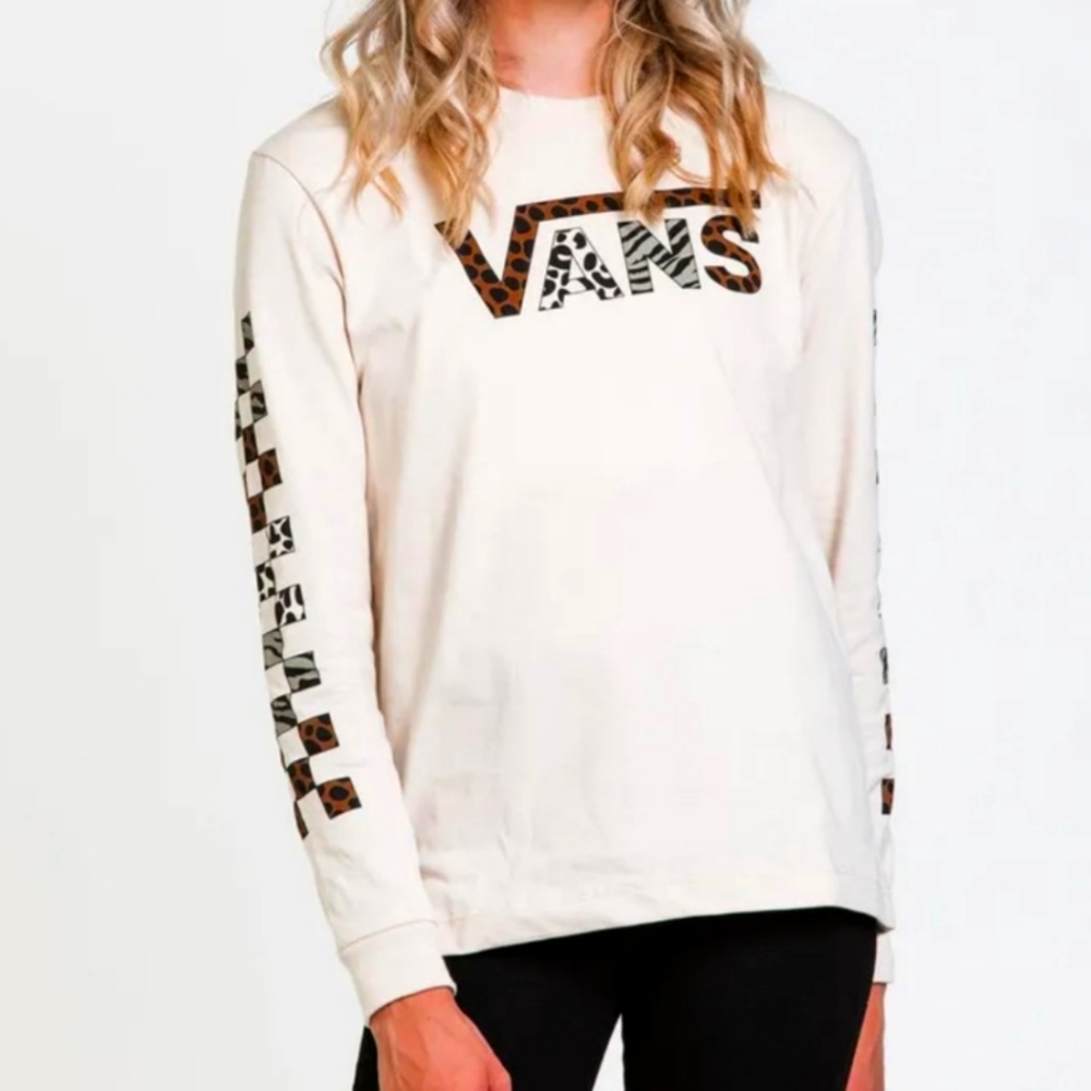 VANS YODELZ LONG SLEEVE GRAPHIC TEE, size M